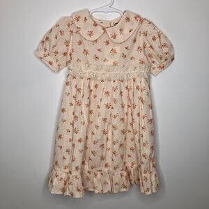 NWT SAM & LOULOUTE Elsa Dress Cream Orange Rose Floral 120 5
